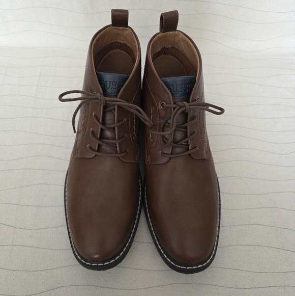 GUESS Mens Faux Leather Brown Ankle Dress Boots Shoes GMTINLY-R Size 8.5 NEW main image 7